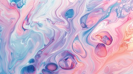 Fototapeta premium Abstract pastel marbling, a symphony of soft oil paint whispers