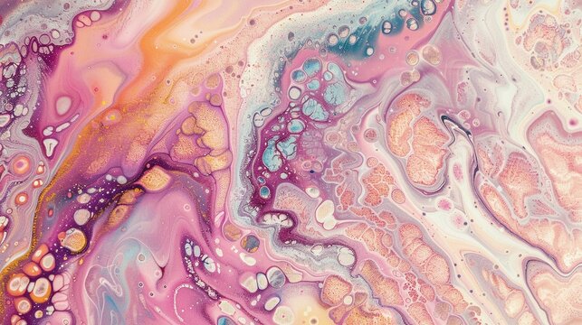 Pastel marbling, a canvas kissed by the soft hues of oil paint
