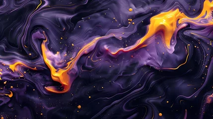Poster Im Rahmen abstract black fire texture on a dark purple background © Davy