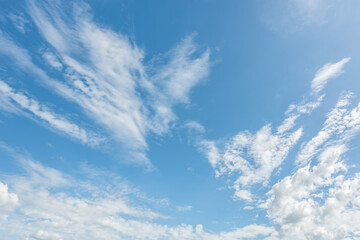 Beautiful blue sky with white clouds - 783559797