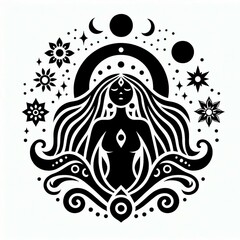 Spiritual Feminine Emblem: Vector Logo for Divine Identity