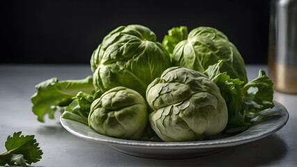 Fototapeta premium artichoke on a wooden table, health benefit of artichoke, 