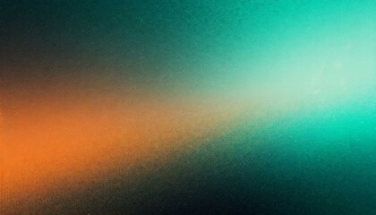 Spectral Intrigue: Teal and Orange Gradient with Grainy Texture for Banner Design