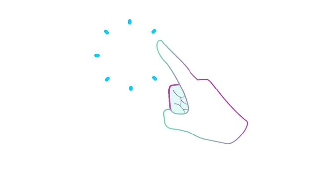 Video animation of cartoon hands moving back and forth on a white screen
