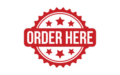 Order Here rubber grunge stamp seal vector