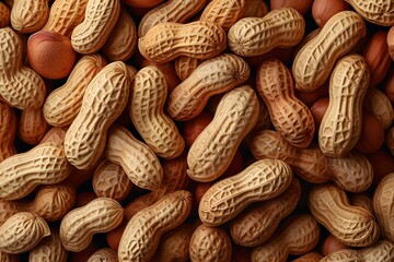 Fototapeta premium Peanuts in shell texture background 