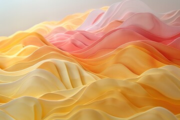 Liquid Gold: Silky Yellow Fabric Flow Background and pink