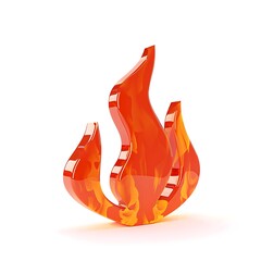 Fire icon over white background. Concept 3D illustration.
