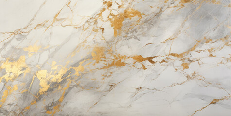 Minimalist gray marble abstract background with gold texture. Simple marble monochrome banner