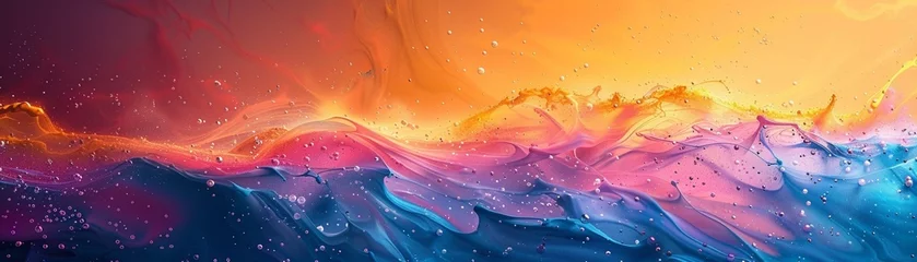 Papier Peint photo Ondes fractales colorful abstract fluid wave in motion background