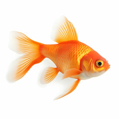 Fototapeta premium The goldfish on white background . Comet Goldfish Isolated on White Background