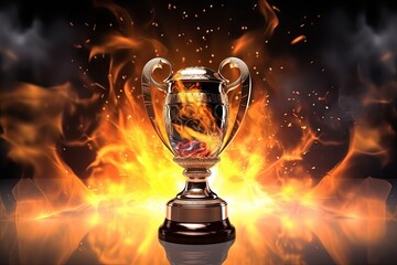 winning soccer champions league cup abstract