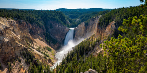 Yellowstone fall national Park waterfall