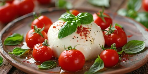 The typical Italian product made from mozzarella. Generative Ai