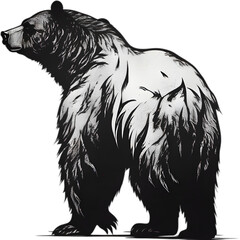 Obraz premium Close-up painting of a ferocious bear.