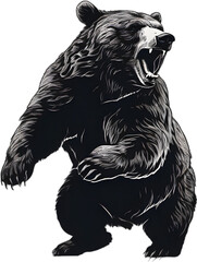 Fototapeta premium Close-up painting of a ferocious bear.