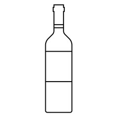 ワイン　ボトル　アイコン　シンプル	線