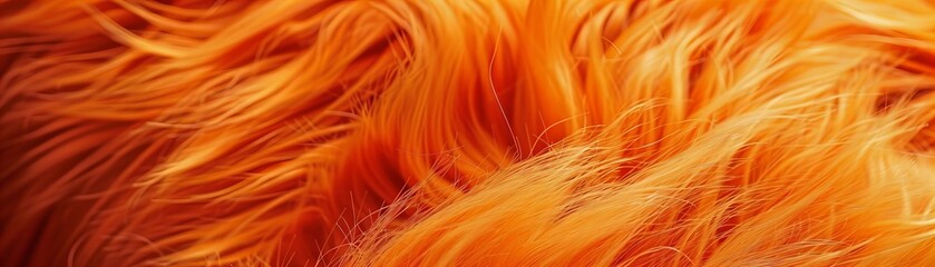 Vivid orange fur texture. Warmth and softness concept. Suitable for design in textile patterns,