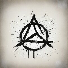 grunge anarchy symbol in bright colours design element - obrazy, fototapety, plakaty