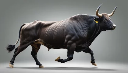 Möbelaufkleber bull running in bright colours  © Fukurou