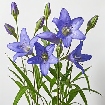 blue spreading bellflower flowers in bright colours 