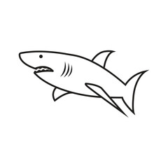 icon shark vector
