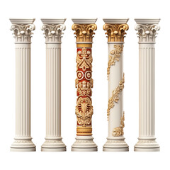 Obraz premium Antique column isolated on white background