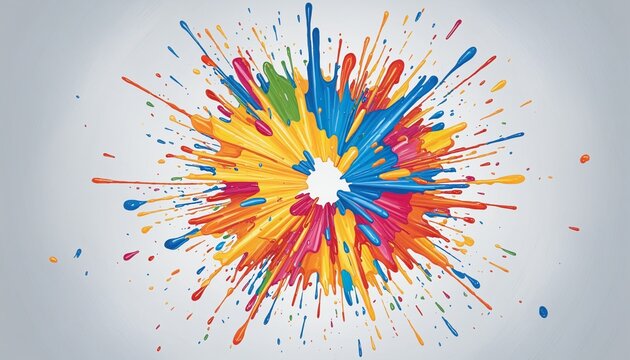 Colorful paint splashes explosion in Bright Colours 