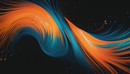 Vibrant rainbow, orange blue teal white psychedelic grainy gradient color flow wave in Bright Colours  - obrazy, fototapety, plakaty