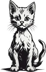 Obraz premium Close-up painting of a cute kitten.