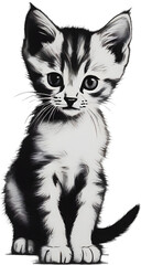 Fototapeta premium Close-up painting of a cute kitten.