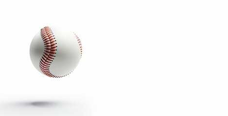 baseball floating in the air on white background,, copy space for text, sport concept, 