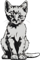 Obraz premium Close-up painting of a cute kitten.