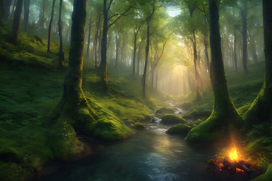 mysterious magical forests and landscapes filled with enchantment