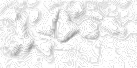 Vector geography landscape Topo contour map on white background, Topographic contour lines. Seamless pattern with lines Topographic map. Geographic mountain relief diagram line wave carve pattern.
