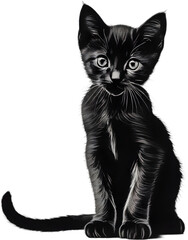 Close-up painting of a cute kitten.