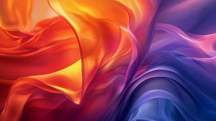 Fotobehang Vivid closeup of colorful abstract background resembling a rainbow of colors © Jahid