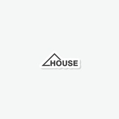House logo icon sticker isolated on gray background