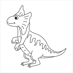Cute Dino coloring page. Dinosaur vector illustration. Animal vector