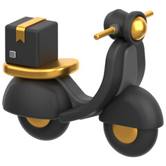 3d icon of a delivery bike