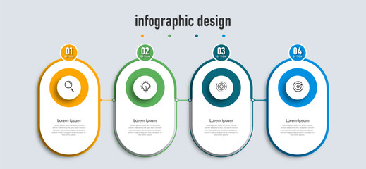Business infographics design template. timeline with 4 steps, options. can be used for workflow diagram, info chart, web design. vector illustration.