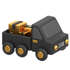 3d icon of a truck carrying boxes