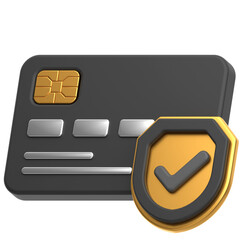 3d icon of a credit card with check shield