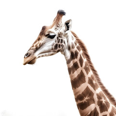 Naklejka premium Close up shot of giraffe head isolate on white