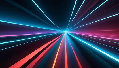 Fototapeta na wymiar Abstract image of a tunnel illuminated with vibrant neon lights, symbolizing speed and futuristic technology.. AI Generation. AI Generation