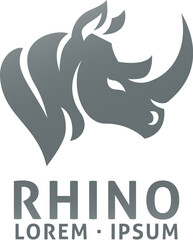 A rhino rhinoceros animal design icon mascot concept illustration