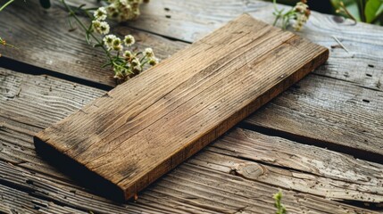 Fototapeta premium A rustic blank mockup of a wooden bookmark featuring a laserengraved design. .