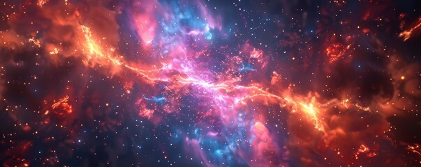 Dark Galaxy Disco with Vibrant Retro Laser shows - obrazy, fototapety, plakaty