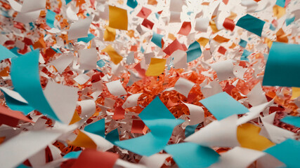Colored paper and confetti will create a colorful spectacle at the event. Festive background.