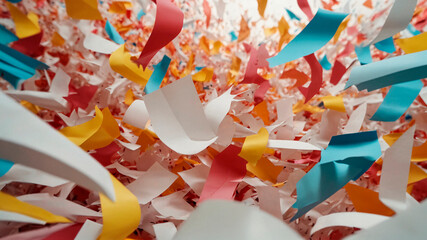 Colored paper and confetti will create a colorful spectacle at the event. Festive background.
